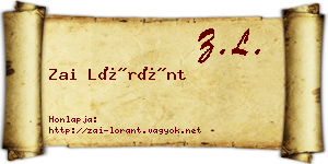 Zai Lóránt névjegykártya